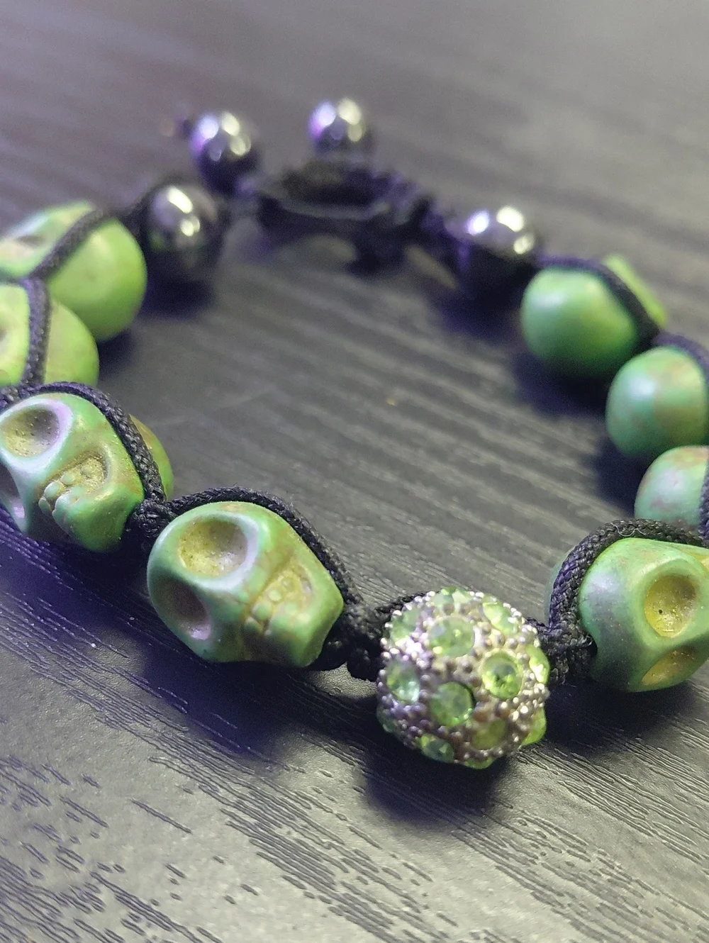 Stone Smile Skull Beaded Bracelet